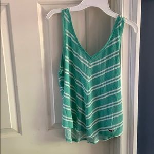 Green and white striped tank top
